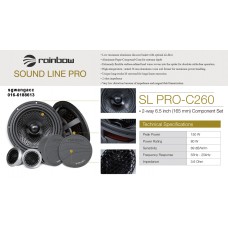 Rainbow Sound-Line Pro SL-Pro-C620 6.5" 2 Way Component Set Speaker