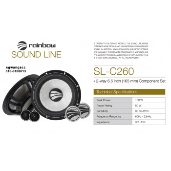 Rainbow Sound-Line SL-C620 6.5" 2 Way Component Set Speaker